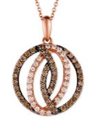 Le Vian Chocolatier Diamond Circle Pendant In 14k Strawberry Rose Gold (1 Ct. T.w.)