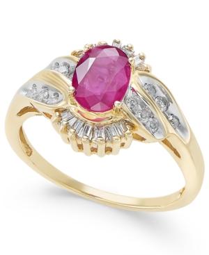 Ruby (1 Ct. T.w.) & Diamond (1/3 Ct. T.w.) Ring In 14k Gold