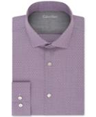 Calvin Klein X Men's Extra-slim Fit Thermal Stretch Performance Violet Dot Dress Shirt