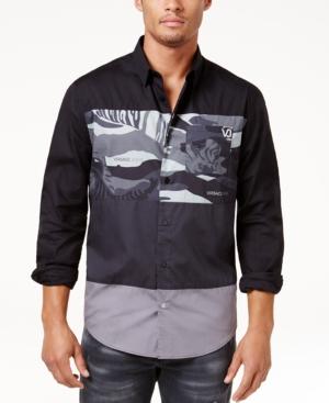 Versace Jeans Men's Colorblocked Camo Shirt