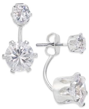 Inc International Concepts Silver-tone Crystal Front And Back Earrings, Only At Macy's
