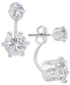 Inc International Concepts Silver-tone Crystal Front And Back Earrings, Only At Macy's