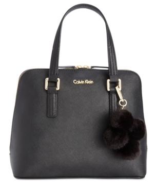 Calvin Klein Leather Saffiano Satchel