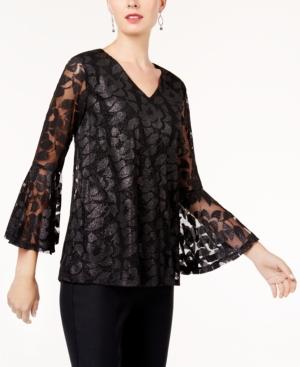 Alfani Metallic Burnout Top, Created For Macy's