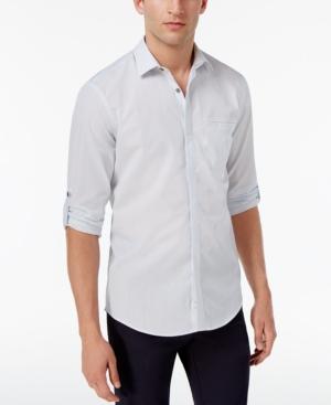 Alfani Men's Claywood Vertical-stripe Cotton Shirt, Only At Macy's