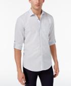 Alfani Men's Claywood Vertical-stripe Cotton Shirt, Only At Macy's