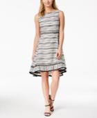 Taylor Textured-stripe Fit & Flare Dress