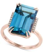 Effy London Blue Topaz (9-3/4 Ct. T.w.) & Diamond Accent Ring In 14k Rose Gold