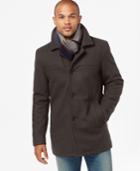 Tommy Hilfiger Melton Wool Walking Coat With Scarf