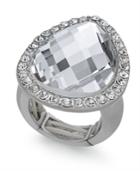 Thalia Sodi Silver-tone Crystal Teardrop Stretch Ring, Created For Macy's