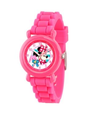 Disney Minnie Mouse Girls' Pink Plastic Time Teacher Watch
