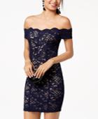 Speechless Juniors' Off-the-shoulder Lace Bodycon Dress