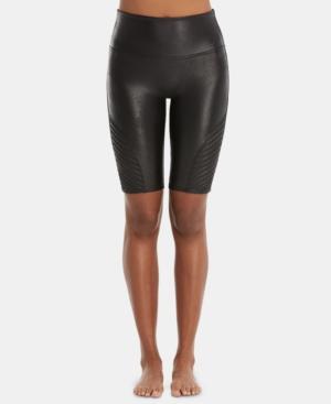 Spanx Faux-leather Moto Bike Shorts