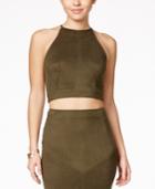Material Girl Juniors' Faux-suede Crop Top, Only At Macy's