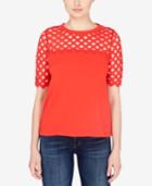 Catherine Catherine Malandrino Cotton Lattice-trim T-shirt
