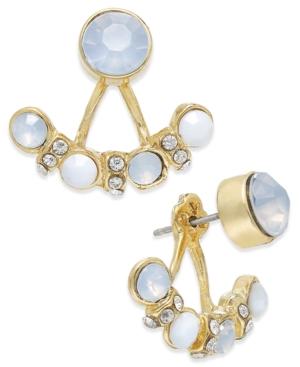 Inc International Concepts Gold-tone White Bead And Crystal Ear Jackets, Only At Macy's