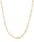Cubic Zirconia Mesh Link 18 Collar Necklace In 14k Gold