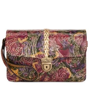 Patricia Nash Metallic Tooled Lace Bianco Crossbody Organizer