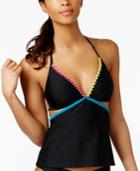Hula Honey Whip-stitch Cutout Tankini Top Women's Swimsuit