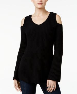 Style & Co. Cold-shoulder Bell-sleeve Sweater, Only At Macy's