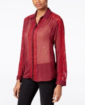 Kut From The Kloth Lace-trim Sheer Shirt