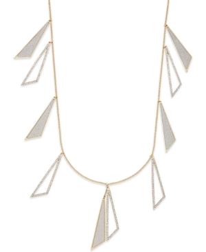 Abs By Allen Schwartz Gold-tone Pave Triangles Long Length Necklace