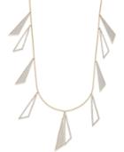 Abs By Allen Schwartz Gold-tone Pave Triangles Long Length Necklace