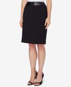 Tahari Asl Petite Studded Faux-leather Pencil Skirt