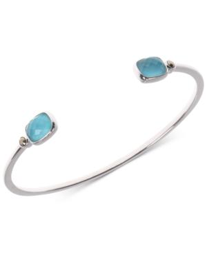Judith Jack Silver-tone Blue Stone Open Cuff Bracelet