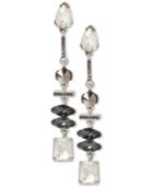 Kenneth Cole New York Silver-tone Metallic Stone And Crystal Linear Drop Earrings