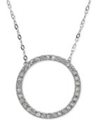 Diamond Circle Pendant Necklace (1/10 Ct. T.w.) In 10k White Gold