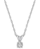 Diamond Solitaire Pendant Necklace (1/3 Ct. T.w.) In 14k White Gold