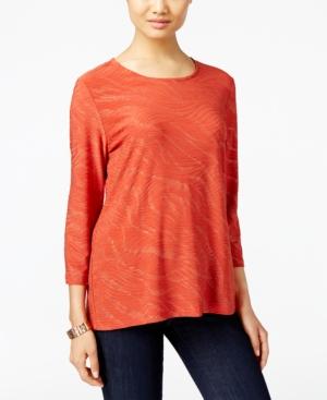 Jm Collection Embellished Jacquard Top, Only At Macy's