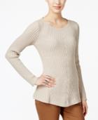 Style & Co. Ribbed Crew-neck Sweater, Only At Macy's