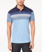 Alfani Men's Striped Honeycomb-jacquard Polo, Created For Macy's