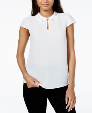 Maison Jules Embellished-collar Top, Created For Macy's