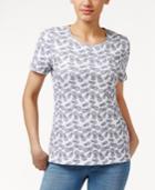 Charter Club Pima Cotton Pineapple-print Tee, Only At Macy's