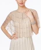 Adrianna Papell Sheer Embellished Capelet