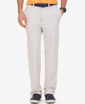 Nautica Men's Flat Front Linen Pants