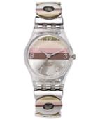 Swatch Watch, Women's Swiss Metallic Dune Stainless Steel And Multi-colored Plastic Link Bracelet 25mm Lk258g