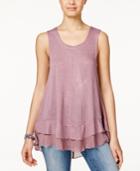 American Rag Juniors' Sleeveless Chiffon-hem Tank Top, Only At Macy's