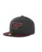 New Era Virginia Tech Hokies 2-tone Graphite And Team Color 59fifty Cap
