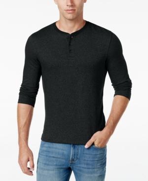 Club Room Men's Long Sleeve Herringbone Henley, Classic Fit