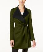 Calvin Klein Layered-collar Belted Wrap Coat