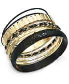 Thalia Sodi Gold-tone Faux-leather Multi-row Bangle Bracelet, Only At Macy's