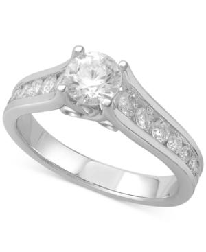 Diamond Channel-set Engagement Ring (1-1/4 Ct. T.w.) In 14k White Gold