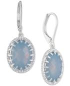Lonna & Lilly Silver-tone Oval Stone Drop Earrings