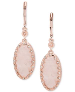 Lonna & Lilly Scalloped-edge Oval Stone Drop Earrings