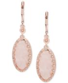 Lonna & Lilly Scalloped-edge Oval Stone Drop Earrings