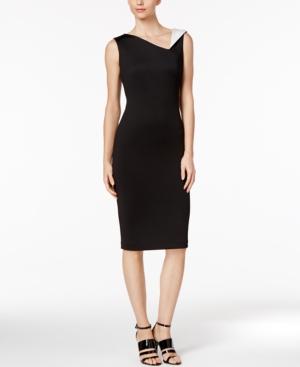 Calvin Klein Contrast-collar Sheath Dress
